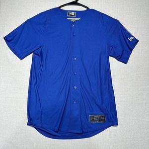 New Era Jersey Shirt Men’s XS Blue Solid Blank Baseball